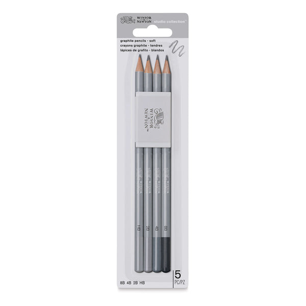 Winsor & Newton Studio Graphite Pencil Soft Blister 4 With Eraser