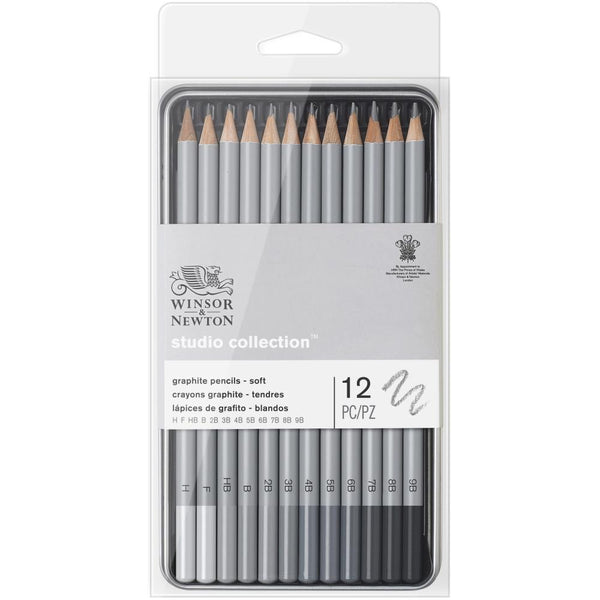 Winsor & Newton Studio Graphic Pencil Soft - Tin Of 12