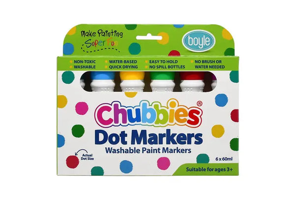 Boyle Chubbies Washable Dot Paint Markers 60ml - Set Of 6