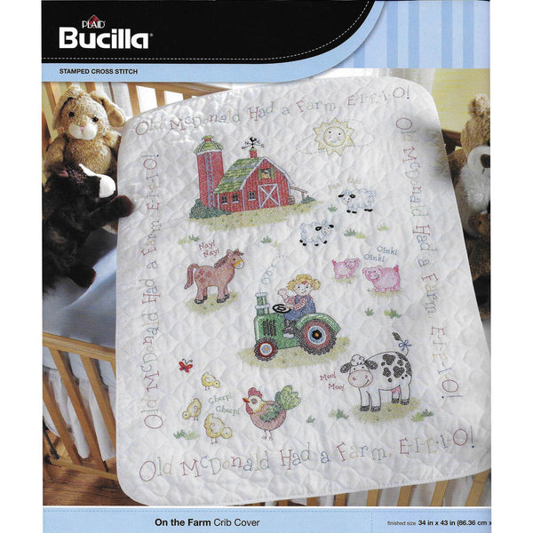 Bucilla Stamped Crib Cover Kit - On The Farm