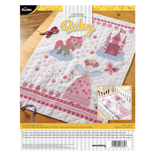 Bucilla Stamped Crib Cover Kit - Fairytale Princess