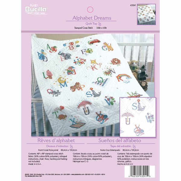 Bucilla Stamped Quilt Top Kit - Alphabet Dreams