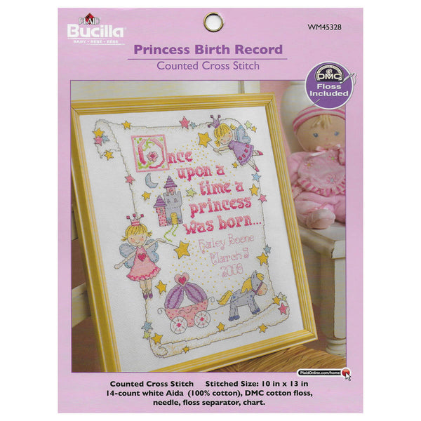 Bucilla Kit Counted Birth Record Princess