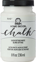Folk Art Home Decor Chalk Acrylic Craft Paint 8oz/236ml#Colour_COTTAGE WHITE