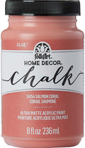 Folk Art Home Decor Chalk Acrylic Craft Paint 8oz/236ml#Colour_SALMON CORAL