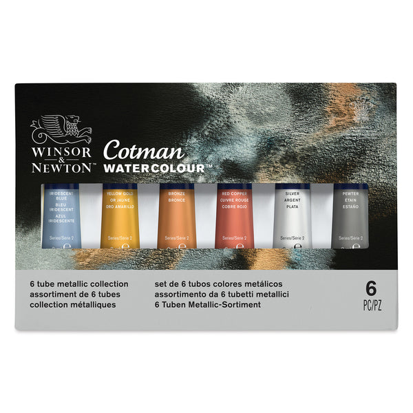 Winsor & Newton Cotman Watercolour Metallic Paints 8ml - Set of 6