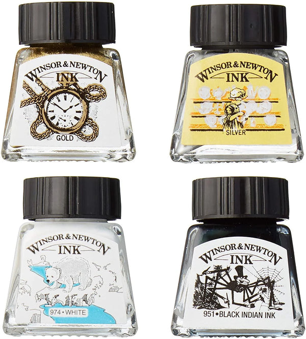 Winsor & Newton Metallic Drawing Ink - Set of 4