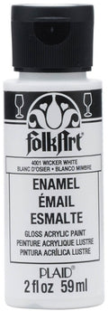 Folk Art Glass Acrylic Craft Paint Enamel 2oz/59ml#Colour_WICKER WHITE
