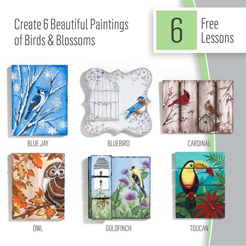 Folk Art Stroke Birds & Blossoms Kit