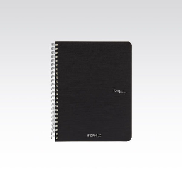 Fabriano Ecoqua Spiral Notebook 90gsm Lined A5#Colour_BLACK