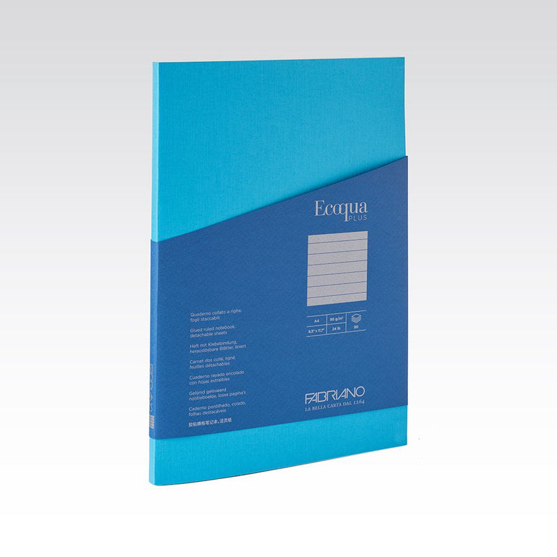 Fabriano Ecoqua Plus Glued Notebook 90gsm Lined A4