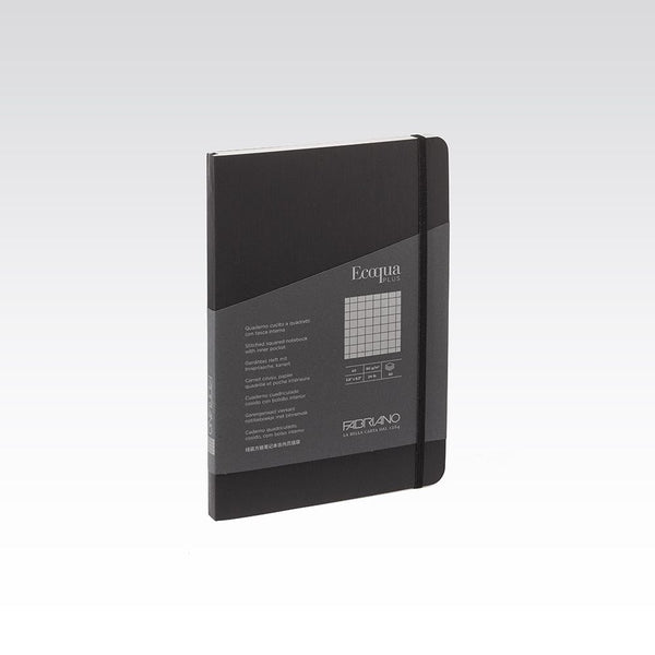 Fabriano Ecoqua Plus Stitch Notebook 90gsm Graph 5mm Black#Size_A5