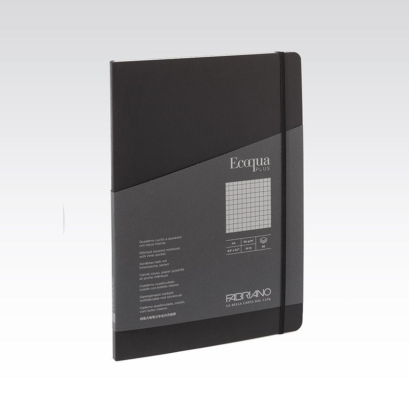 Fabriano Ecoqua Plus Stitch Notebook 90gsm Graph 5mm Black