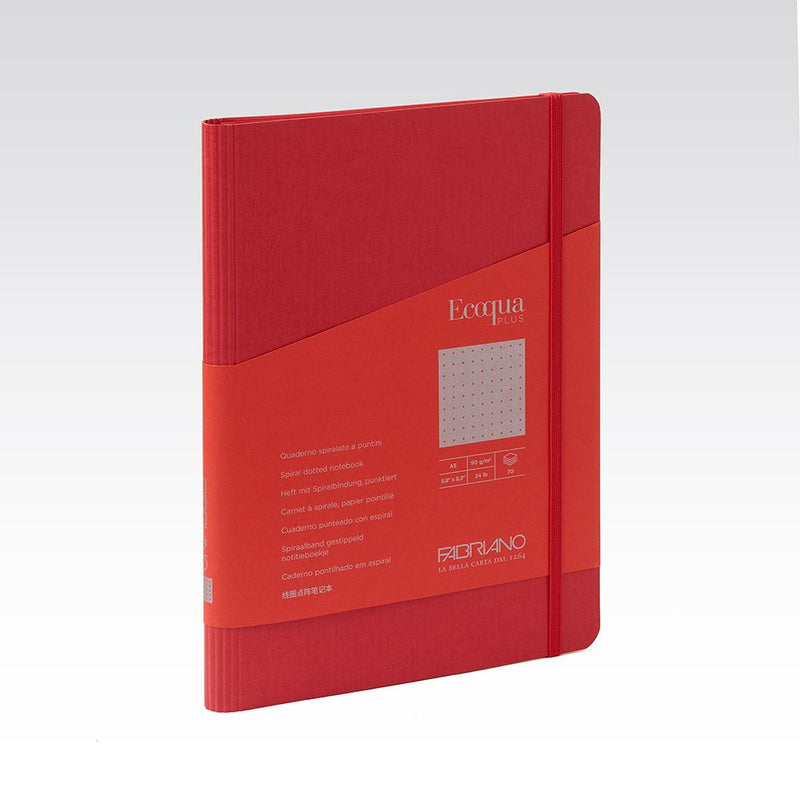 Fabriano Ecoqua Plus Hidden Spiral Notebook 90gsm Dots A5