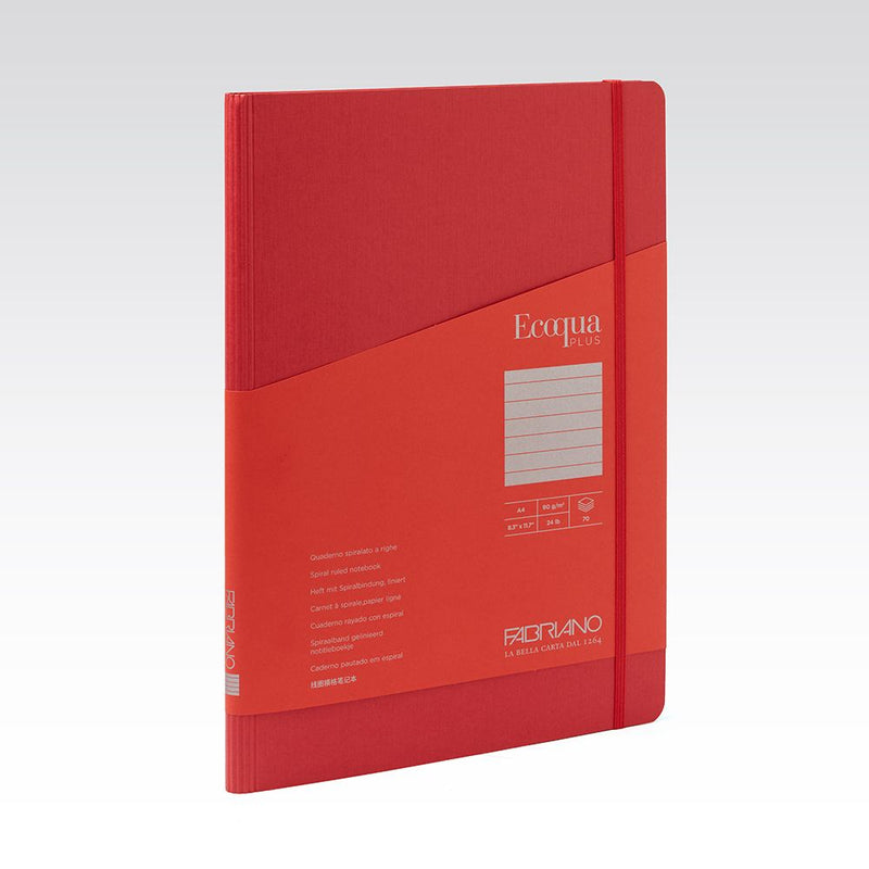 Fabriano Ecoqua Plus Hidden Spiral Notebook 90gsm Lined A4