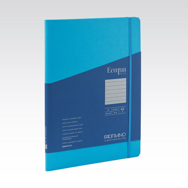 Fabriano Ecoqua Plus Hidden Spiral Notebook 90gsm Lined A4