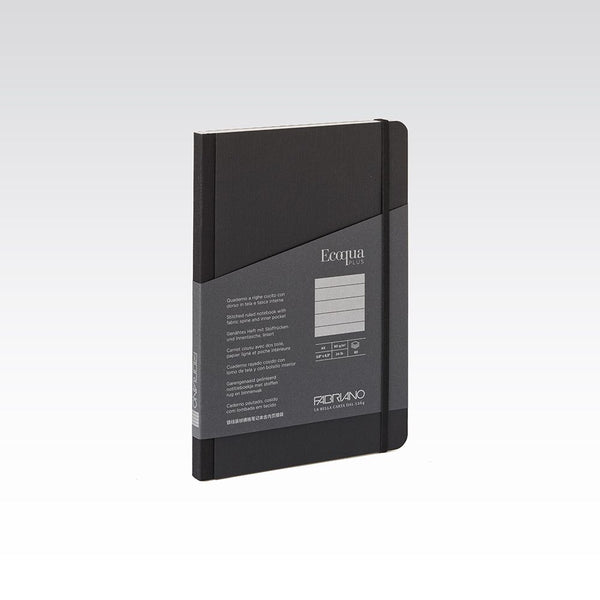 Fabriano Ecoqua Plus Fabric Notebook 90gsm Lined A5#Colour_BLACK
