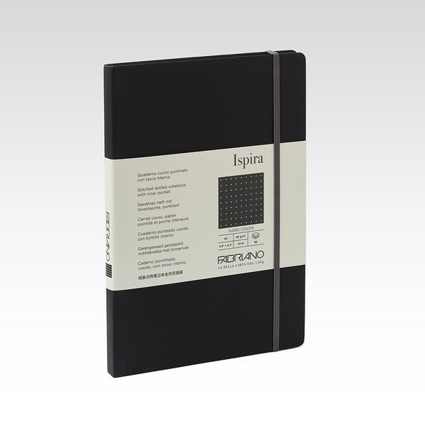 Fabriano Ispira Hard Cover Notebook 85gsm Dots A5#Colour_BLACK
