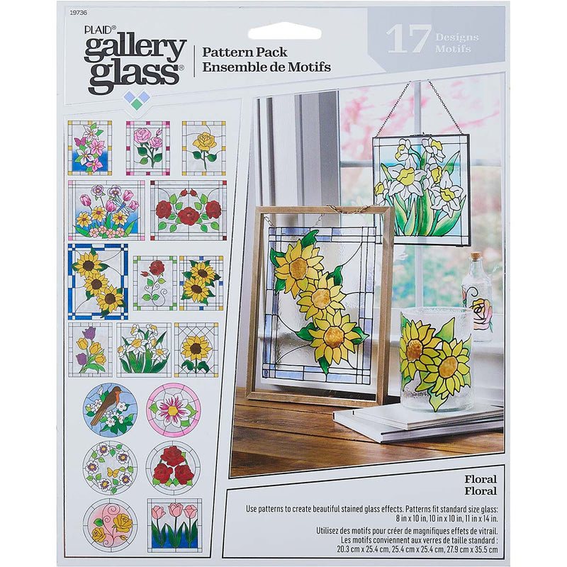 Plaid Gallery Glass Pattern Pack Floral Pack Of 17 Designs