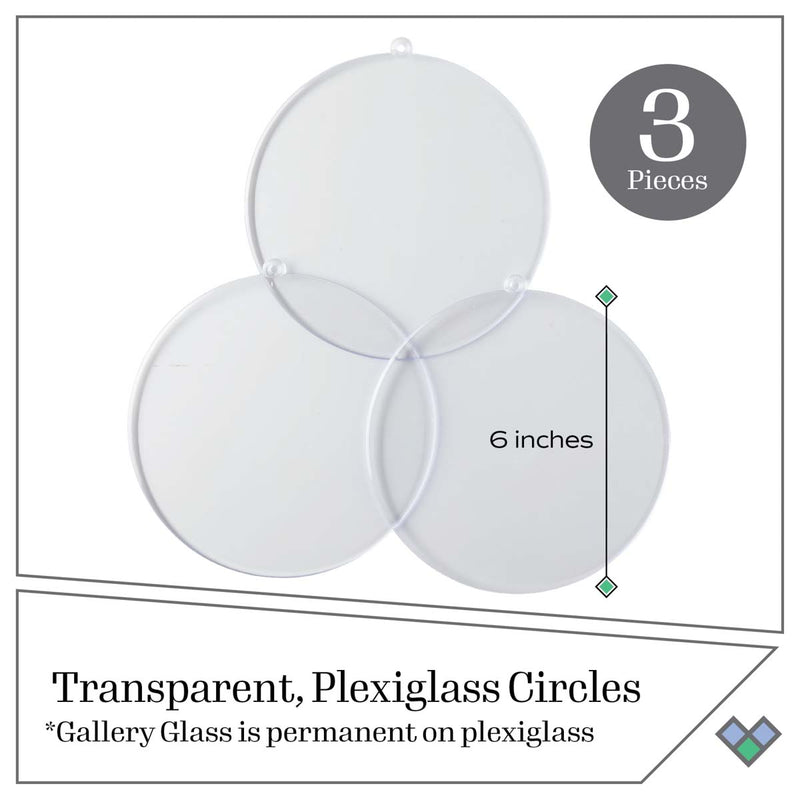 Plaid Gallery Glass Surface Circle 6inch 3 Piece