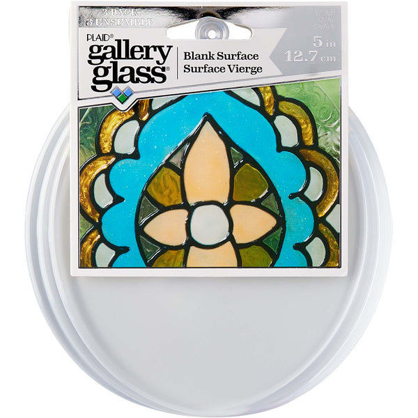 Plaid Gallery Glass Surface Oval 5inch 3 Pieces