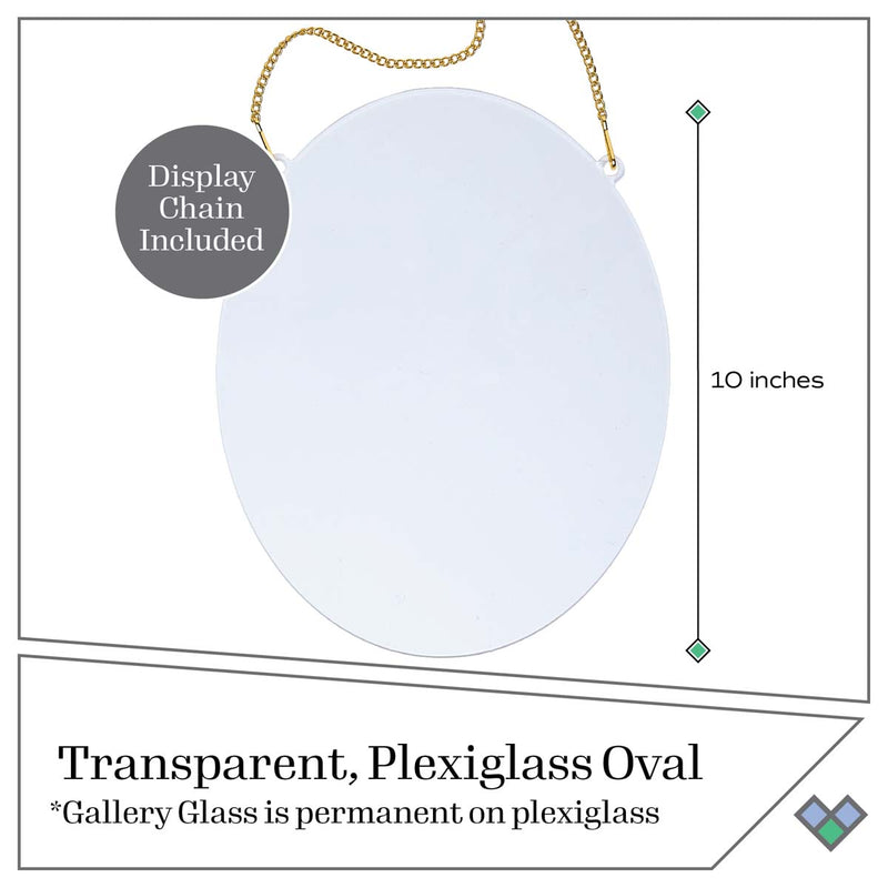 Plaid Gallery Glass Large Surface Oval 10x8inch 1 Piece