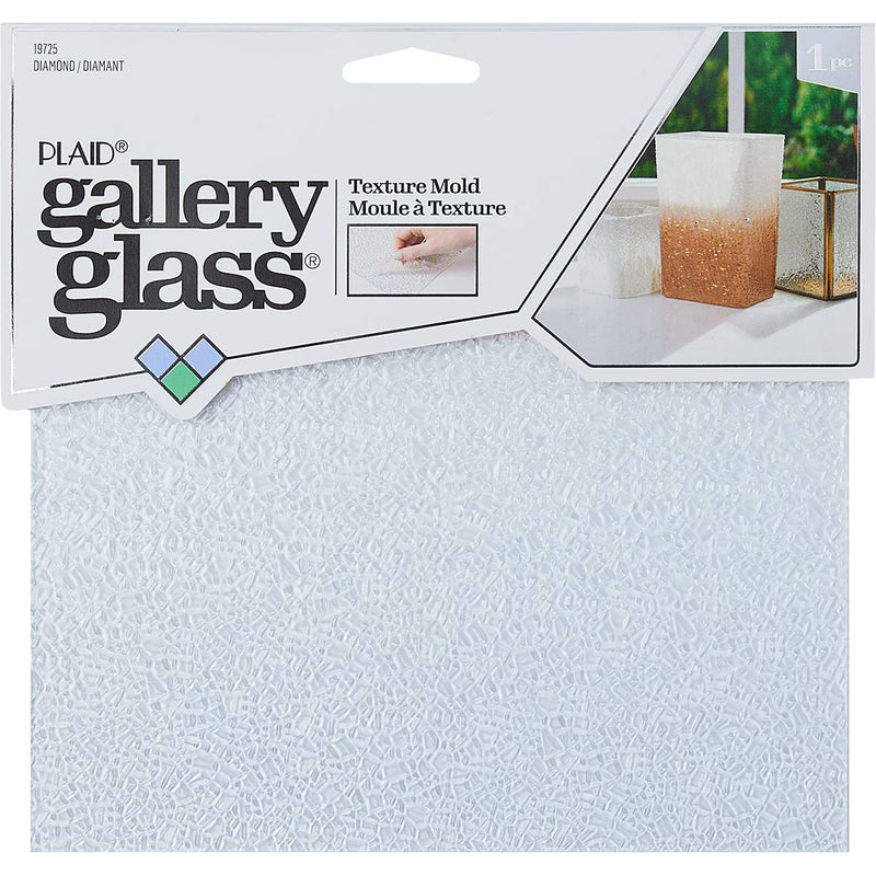 Plaid Gallery Glass Texture Plate 8x8inch Diamond