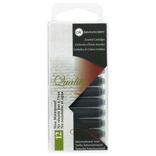 Manuscript Fountain Pen Cartridges Pack Of 12#Colour_ASSORTED