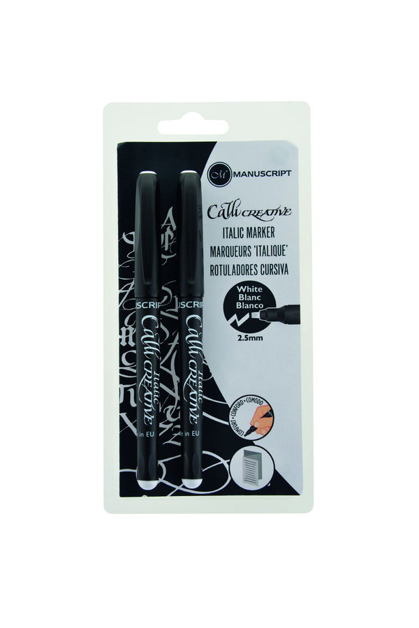 Manuscript Callicreative Italic Markers White Set Of 2