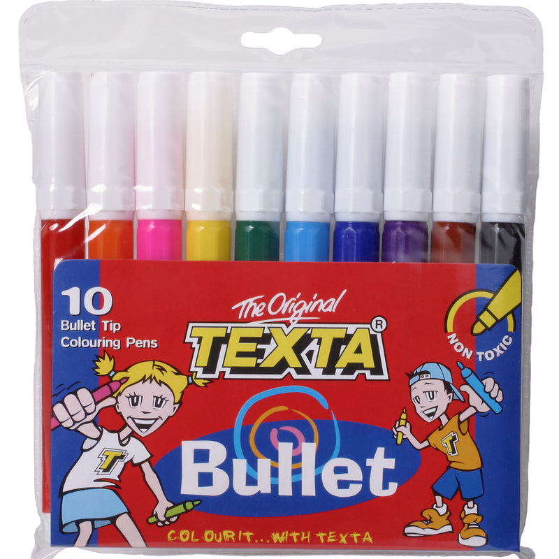 texta bullet tip colouring marker wallet of 10