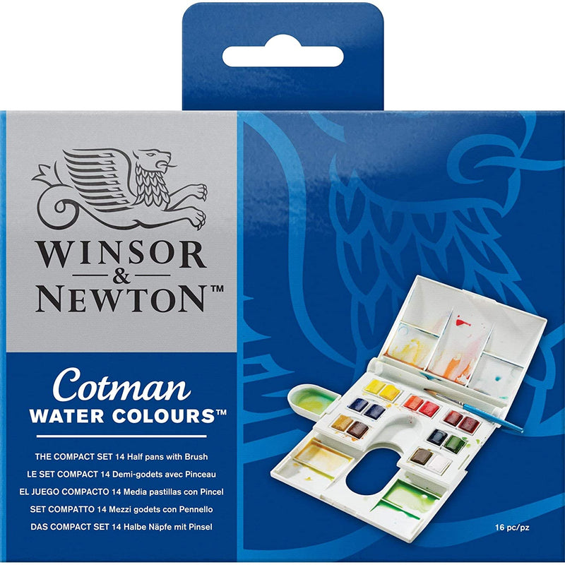 Winsor & Newton Cotman Watercolour Compact Set Of 14 Half Pan