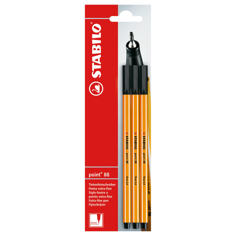 Stabilo Point 88 Art Fineliner Black Pack Of 3