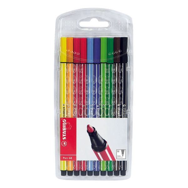 stabilo pen 68 fibre tip pen assorted#Pack Size_PACK OF 10