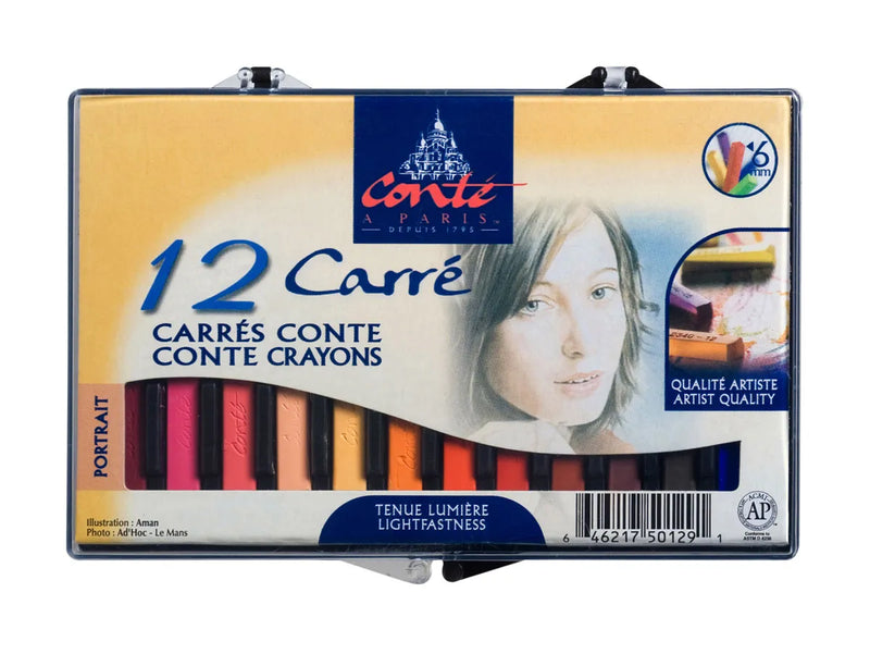 Conte Carre Crayon Portrait Colours Set Of 12