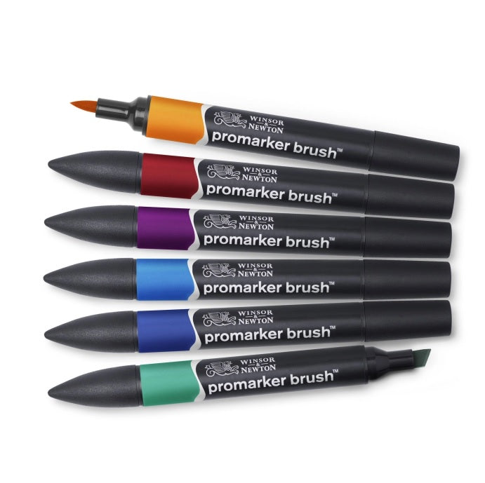 Winsor & Newton Promarker BrushMarker Set Of 6