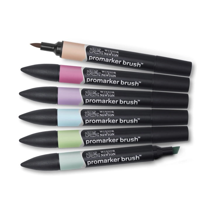 Winsor & Newton Promarker BrushMarker Set Of 6