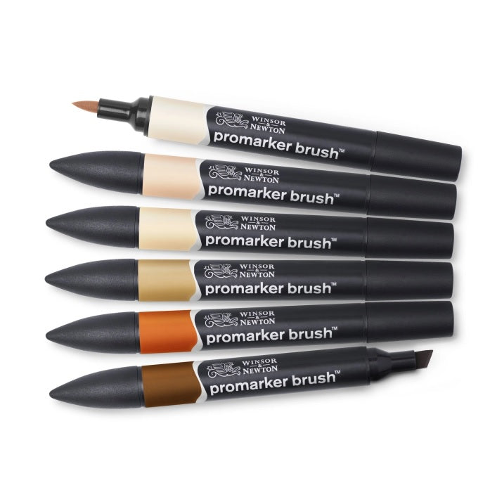 Winsor & Newton Promarker BrushMarker Set Of 6