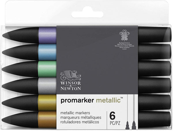 Winsor & Newton Marker Set Of 6#colour_METALLIC