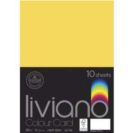 The Paper House Liviano Colour Card 300gsm A4 Pack Of 10
