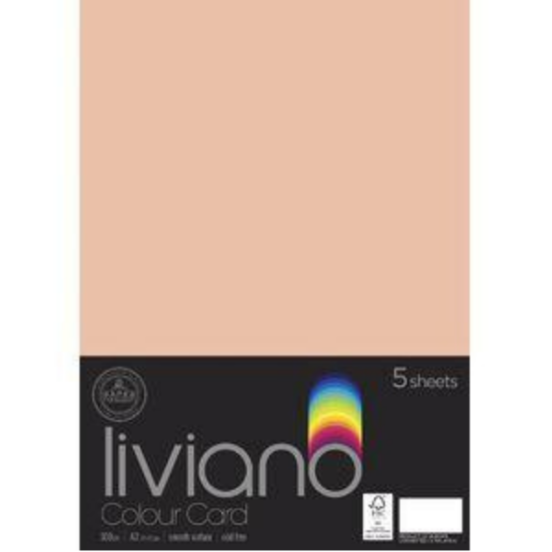 THE PAPER HOUSE LIVIANO COLOUR CARD 300GSM A3 PACK OF 5