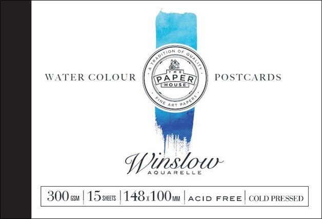 The Paper House Winslow Watercolour Postcards 300GSM 148x100MM 15 Sheets