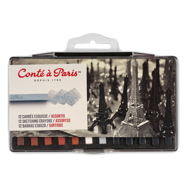 Conte Sketching Carre Assorted Colours Box Of 12
