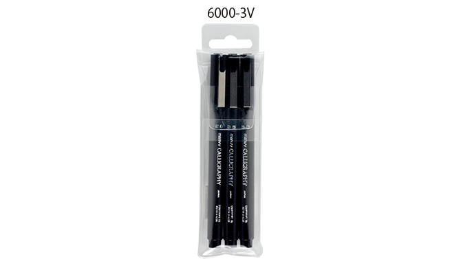 Marvy Calligraphy Pen Set Of 3 Black 6000-3v