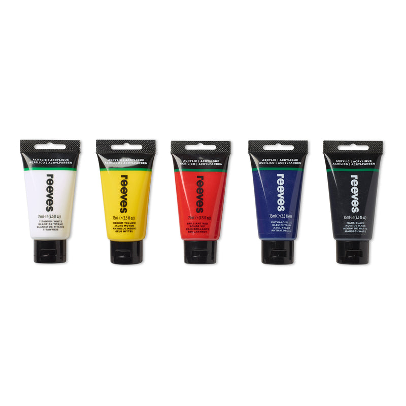 Reeves Acrylic Paint 75ml Set Of 5