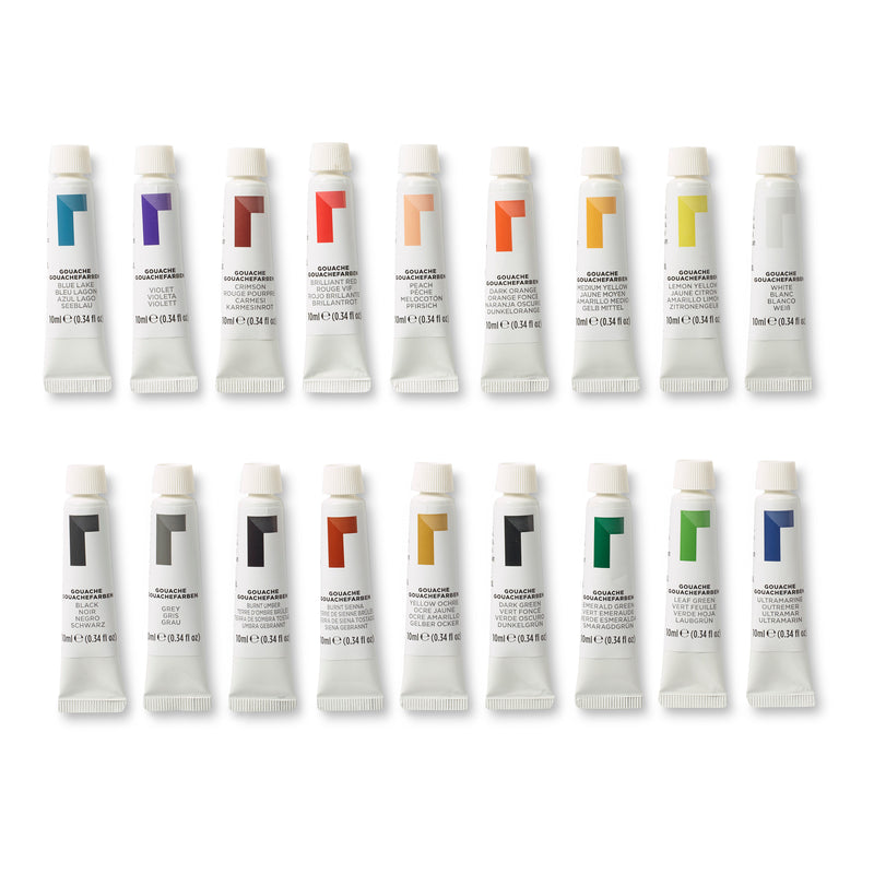 Reeves Gouache Paint 10ml Set of 18