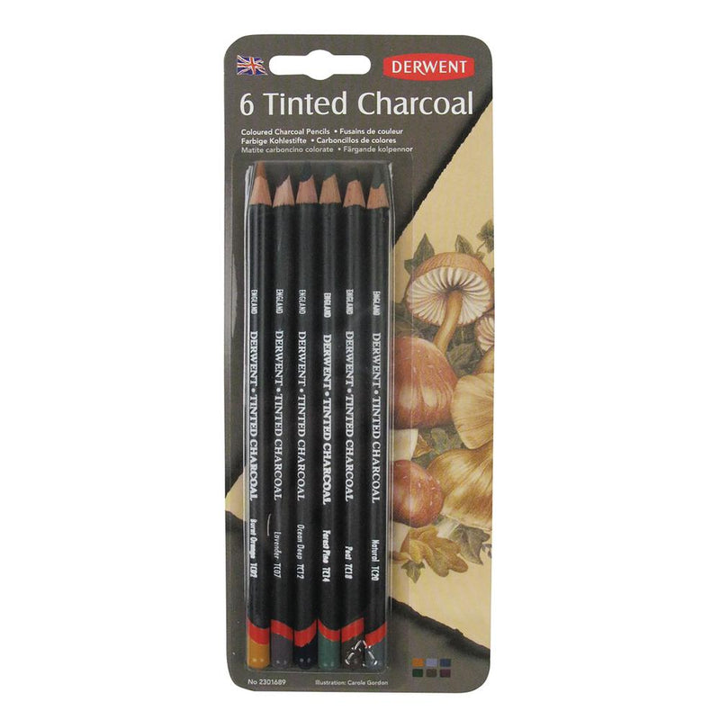 Derwent Tinted Charcoal Blister - Pack Of 6