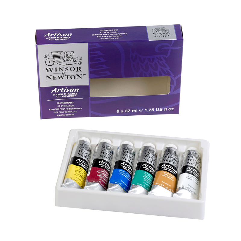 Winsor & Newton Artisan Water Mixable Oil Colour Paint Beginners Set 6x37ml
