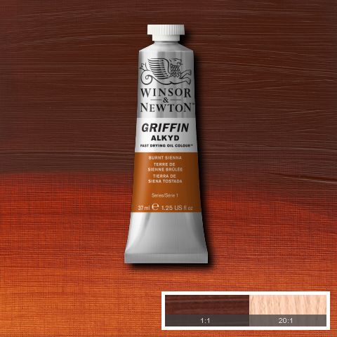 Winsor & Newton Griffin Alkyd Oil Paints 37ml#Colour_BURNT SIENNA