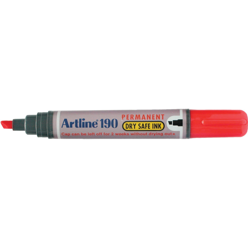 artline 190 permanent marker 5mm chisel nib box of 12