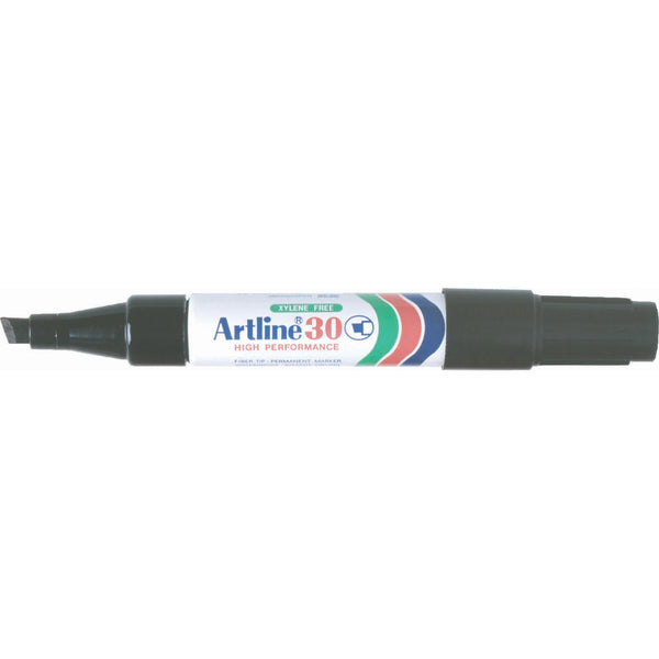 artline 30 permanent marker 5mm chisel nib box of 12#Colour_BLACK